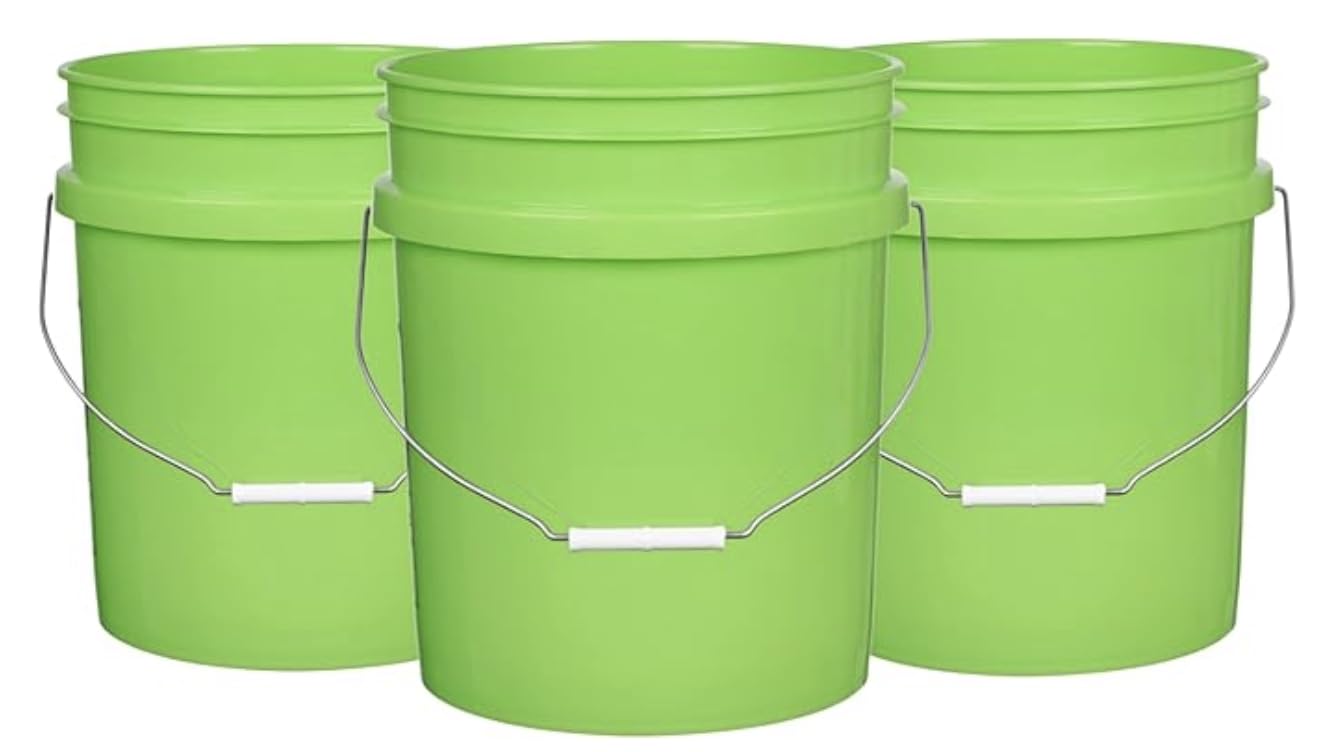 5 Gallon Premium HPDE Plastic Bucket (3 Count)