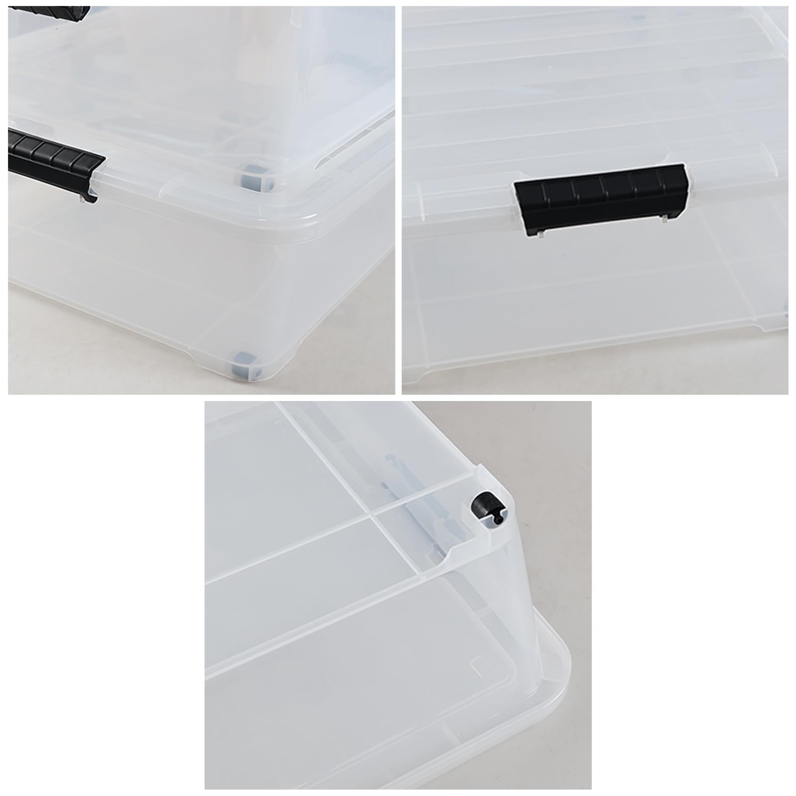 50 Quart Clear Plastic Under Bed Storage Bin with Lid (3 Count)