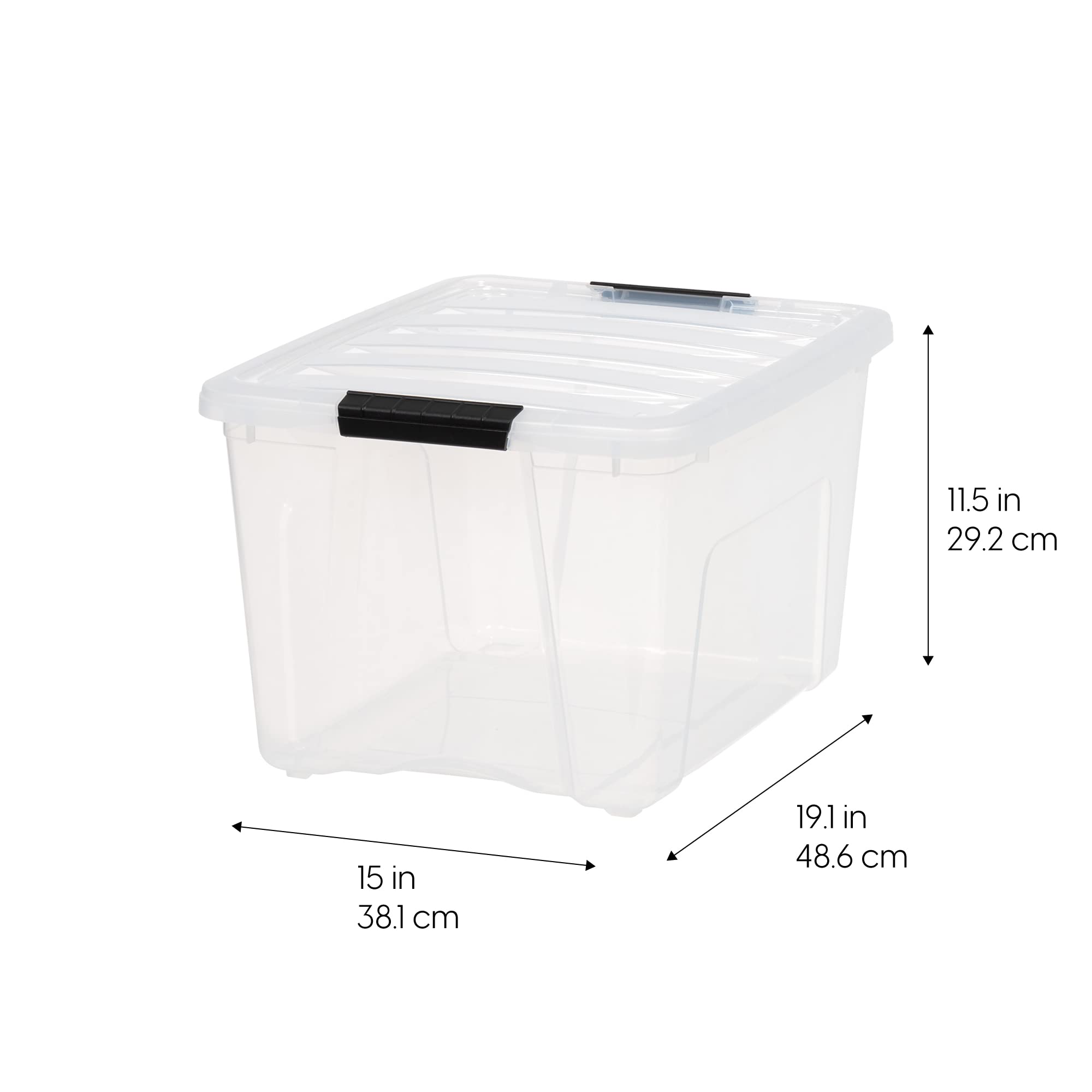 4 Pack 40 Quart Storage Bins with Lids (4 Count)