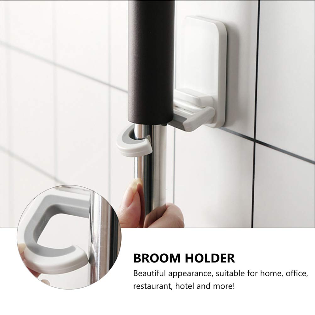 Punch Free Mop Hooks Adhesive Broom Holder Wall Mount 3 (3 Count)