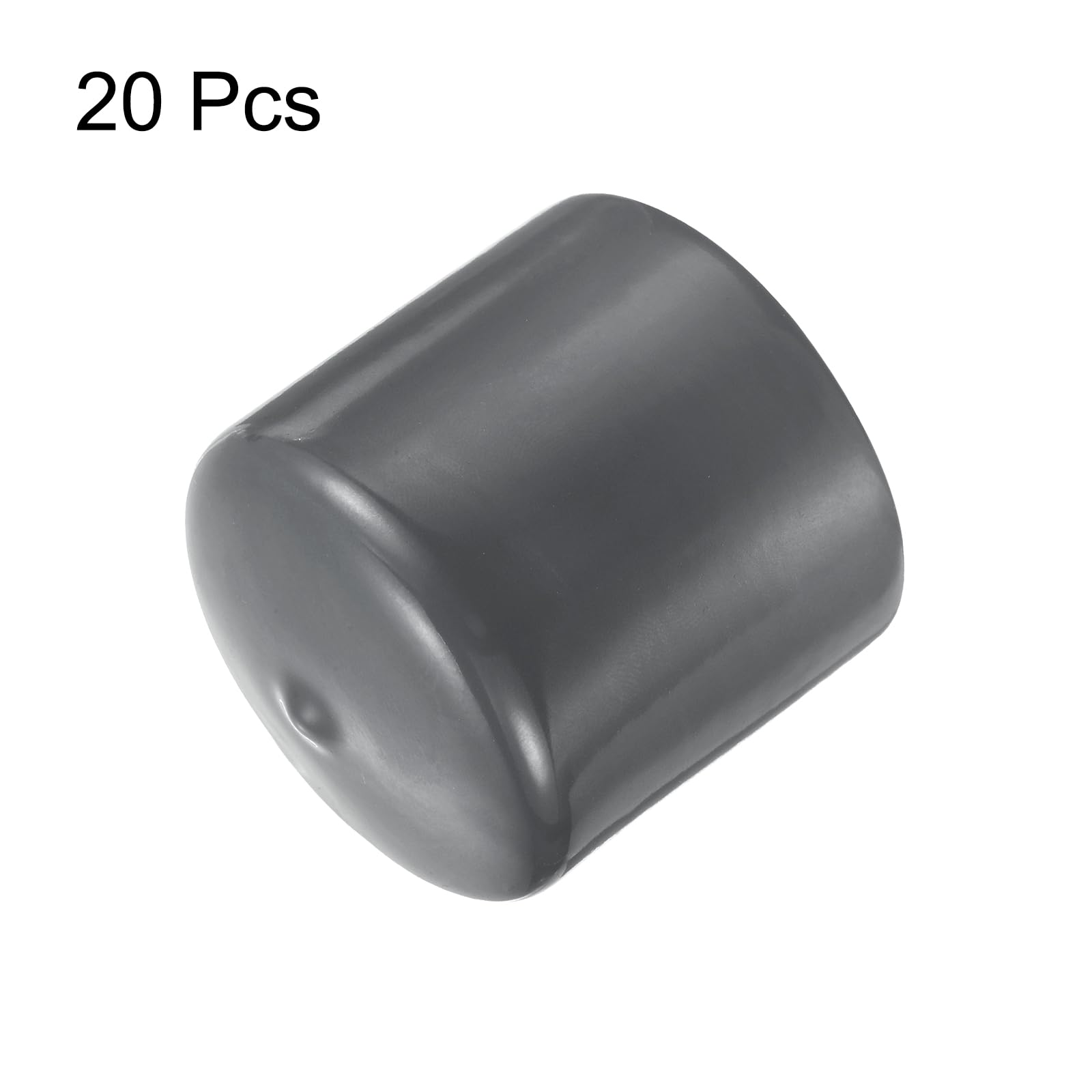 20pcs Rubber End Caps 45mm ID Vinyl Round Tube Bolt Cap Cover Thread Protectors Dark Grey