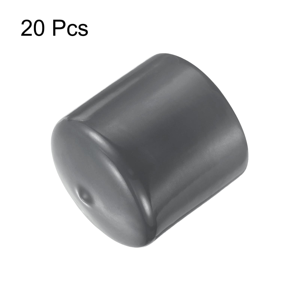 20pcs Rubber End Caps 49mm ID Vinyl Round Tube Bolt Cap Cover Thread Protectors Dark Grey
