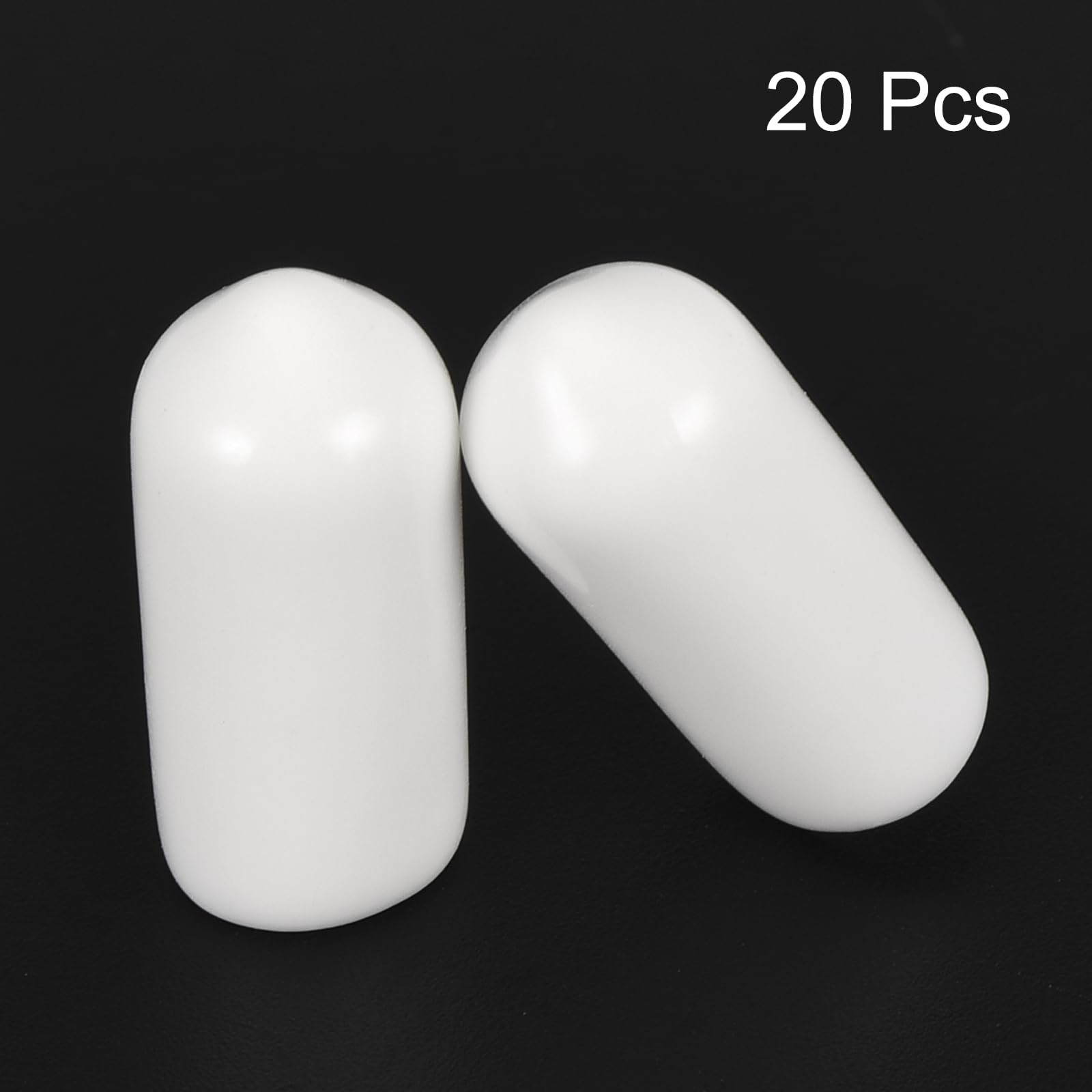 20pcs Rubber End Caps 6.5mm ID Vinyl Round End Cap Cover Screw Thread Protectors White