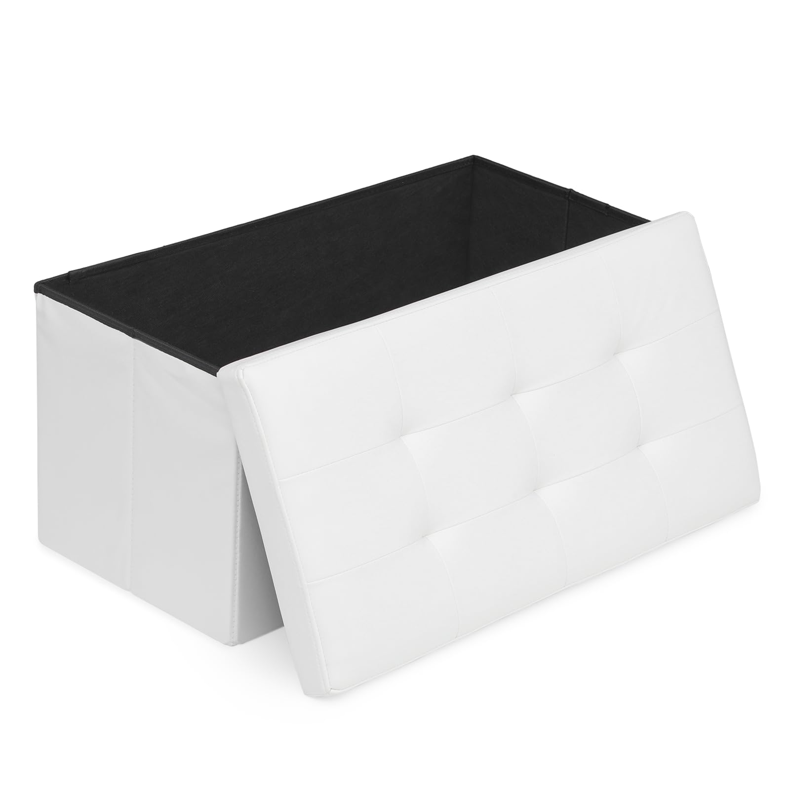 30" Storage Ottoman Bench Folding Bench with 90L Hidden Storage