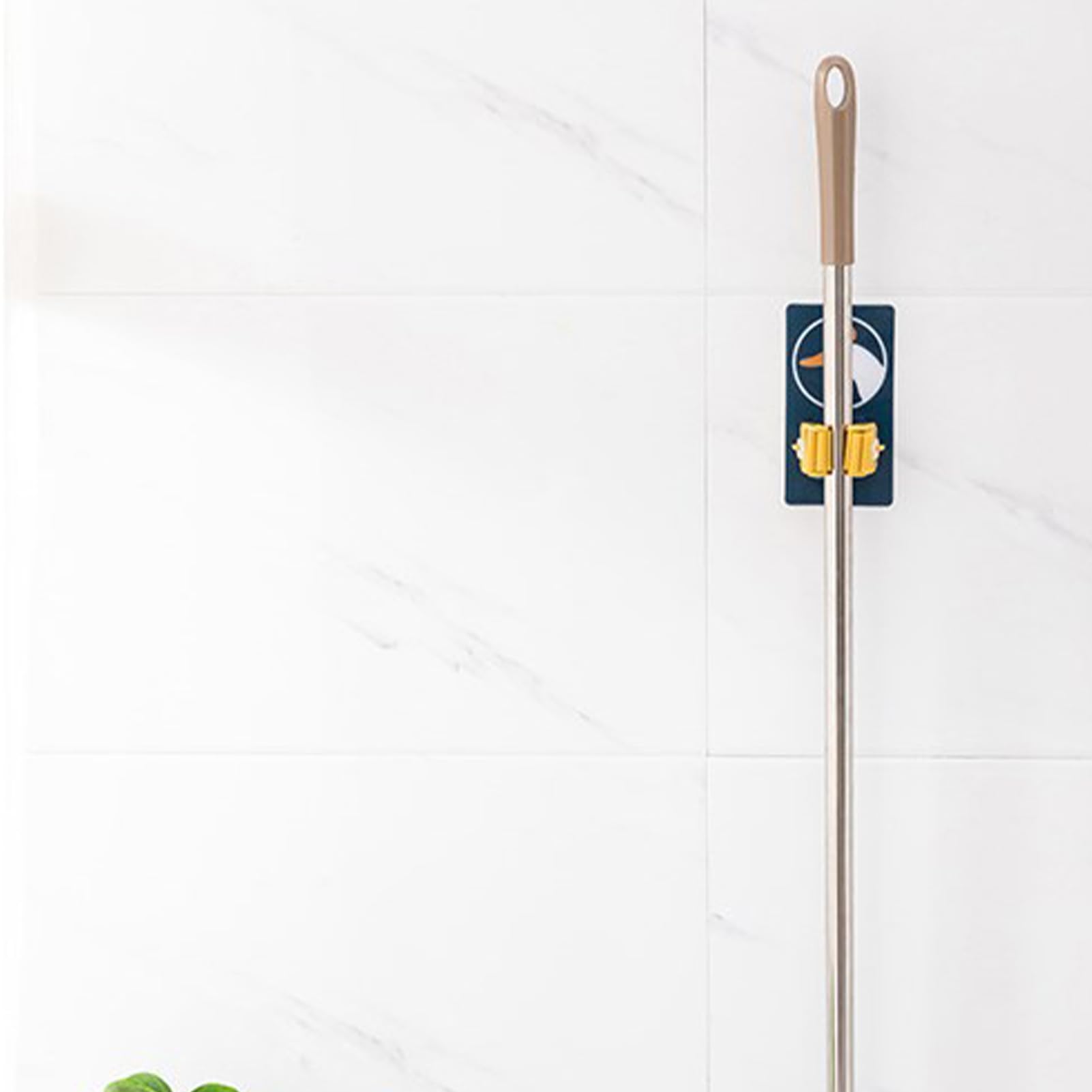 Broom Holder Heavy Duty Wall Mounted Multifunctional Punch Cartoon Space Saving Wall Mount Broom Holder