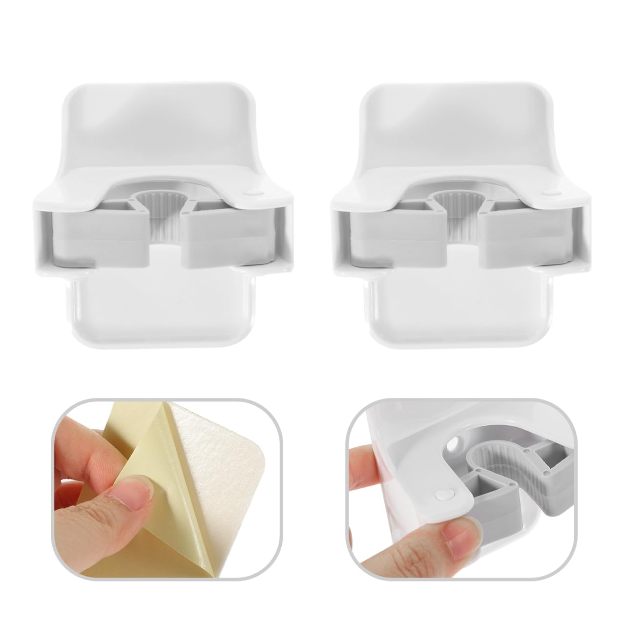 4Pcs Broom Holder Wall Mount Mop Grippers No Drilling Anti
