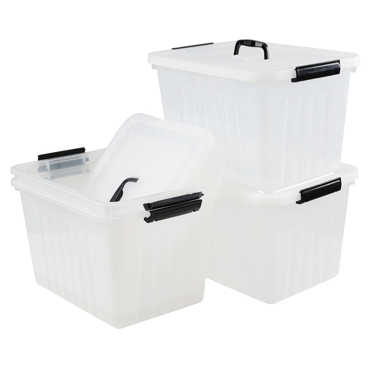 18 L Clear Plastic Storage Box with Handle (6 Count)