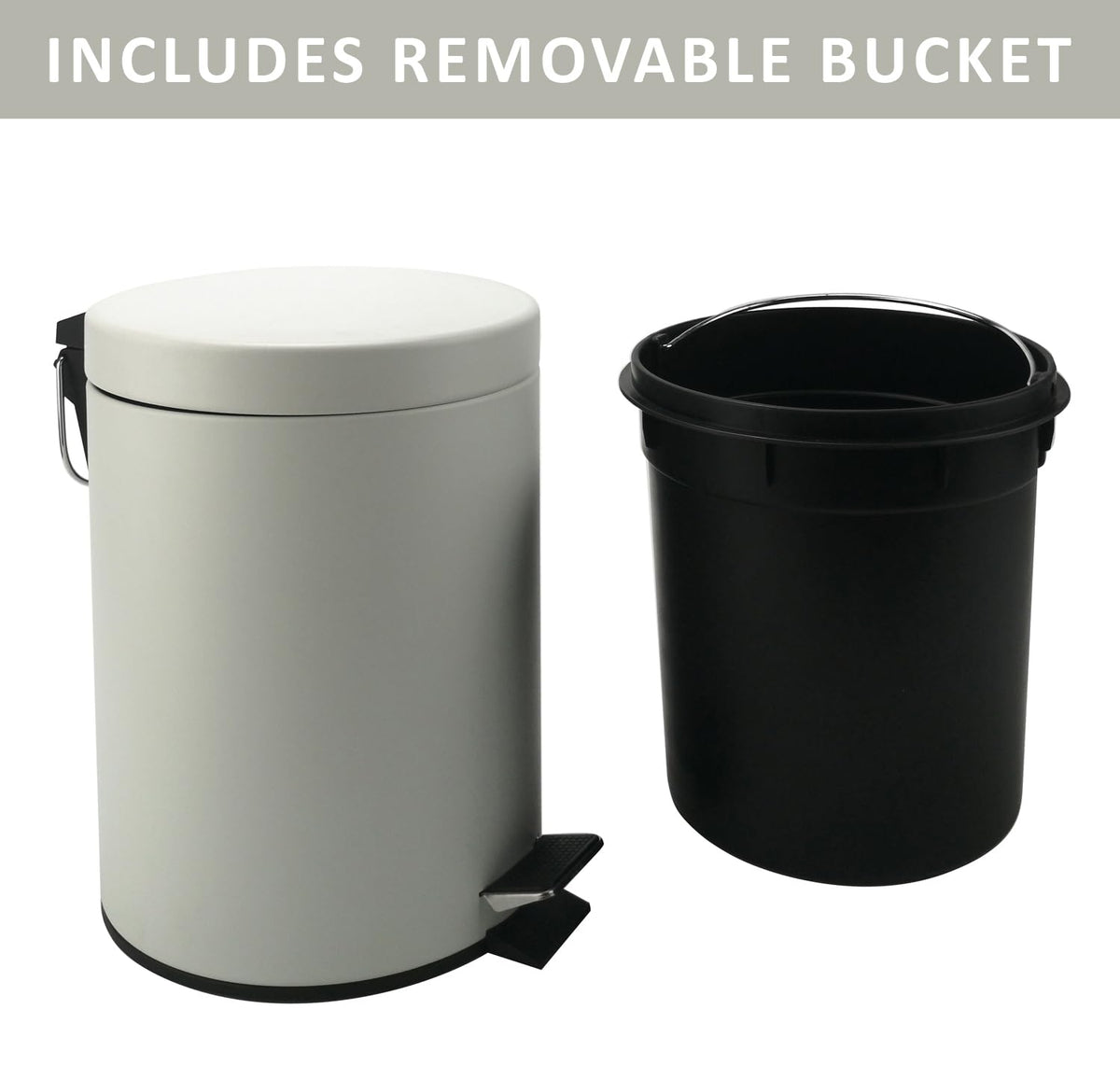 Stainless Steel Small Trash Can with Lid & Step Pedal