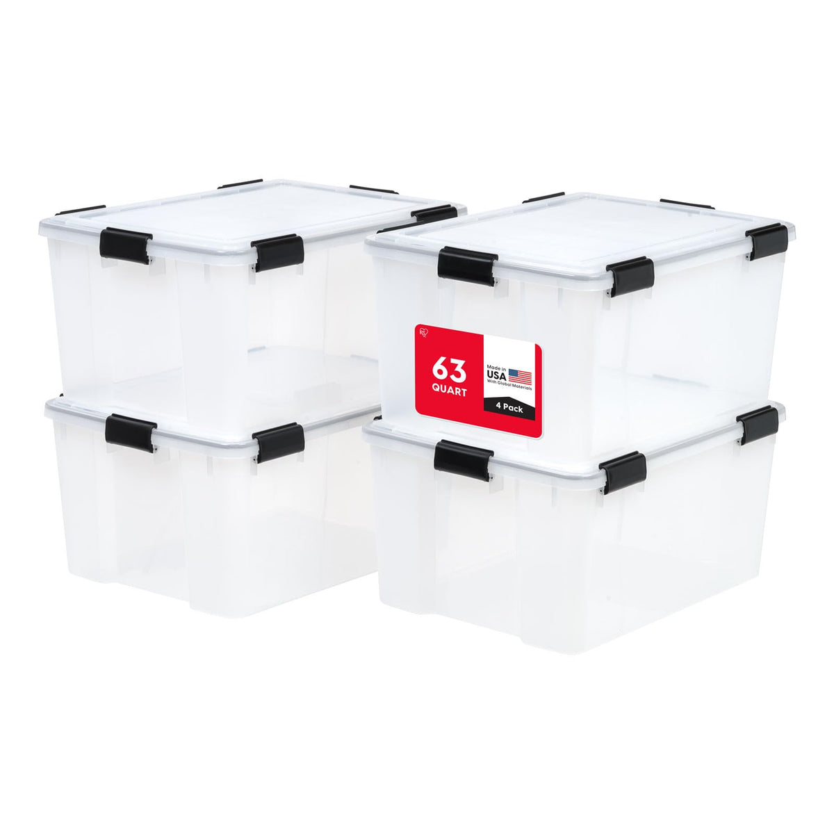 WeatherPro Storage Bins with Lids (4 Count)