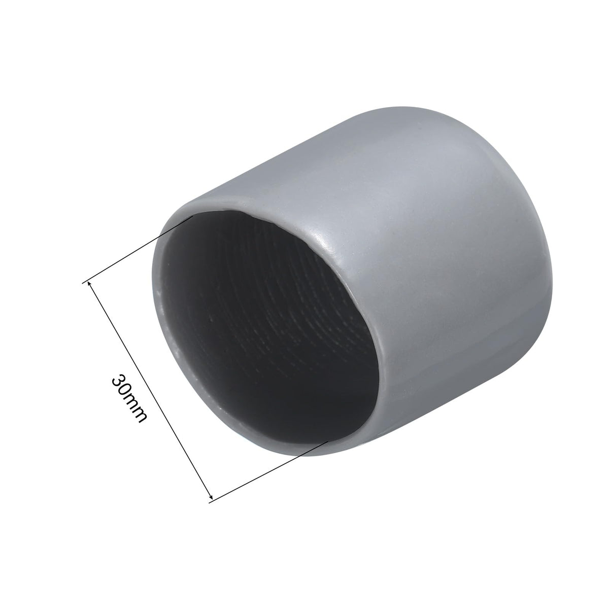 20pcs Rubber End Caps 30mm ID Vinyl PVC Round Tube Bolt Cap Cover Screw Thread Protectors Grey