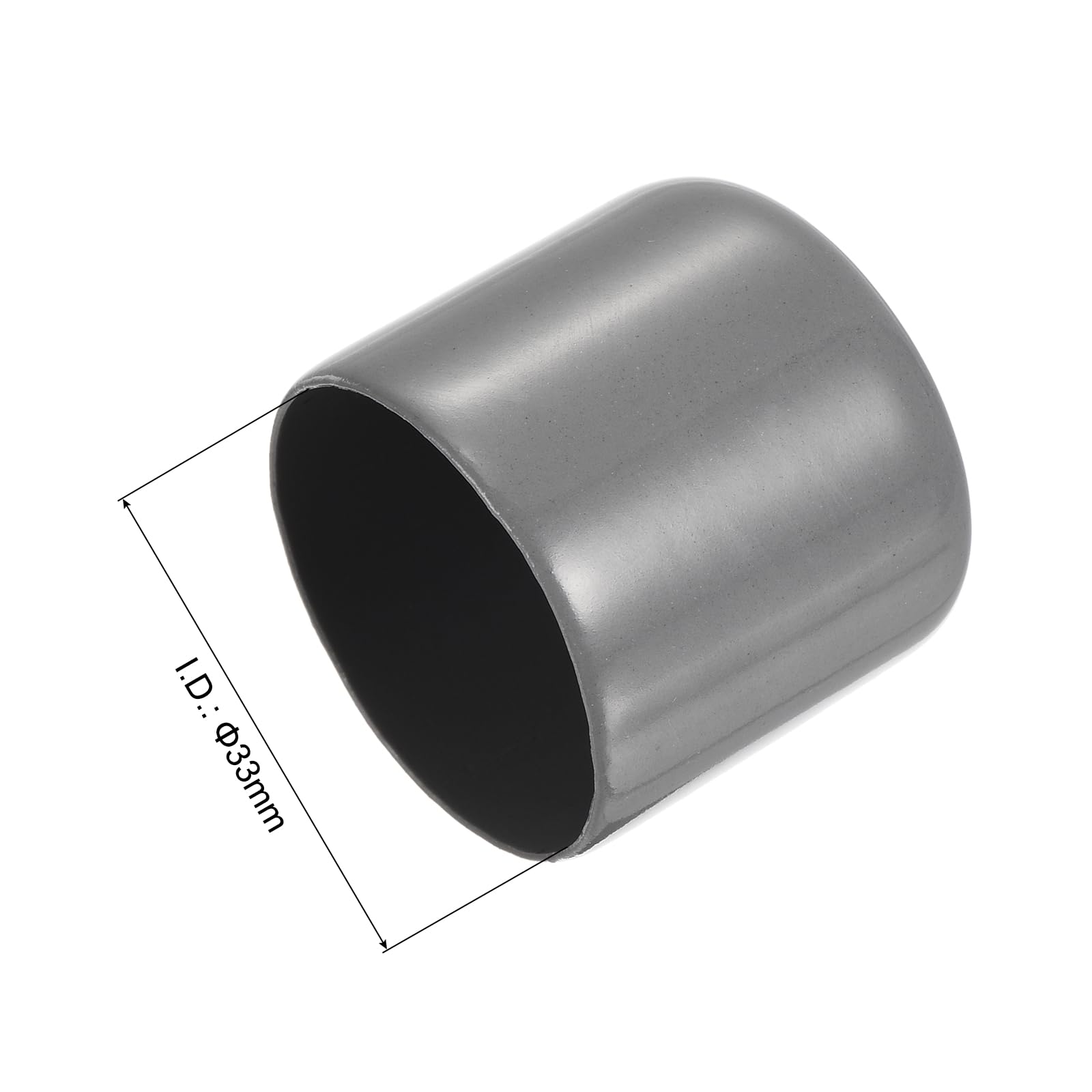 20pcs Rubber End Caps 33mm ID Vinyl Cap Cover Screw Protectors Dark Grey