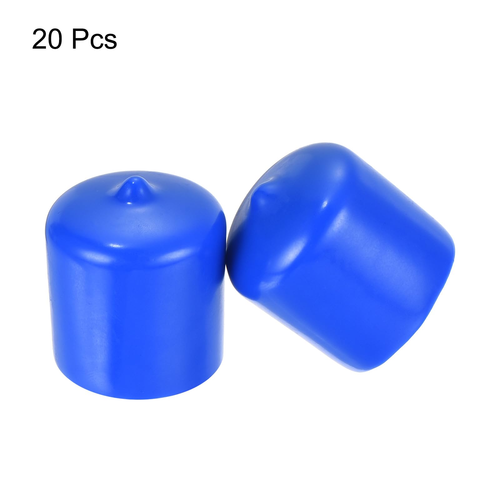20pcs Rubber End Caps 26mm ID Vinyl Round Tube Bolt Cap Cover Screw Thread Protectors Blue