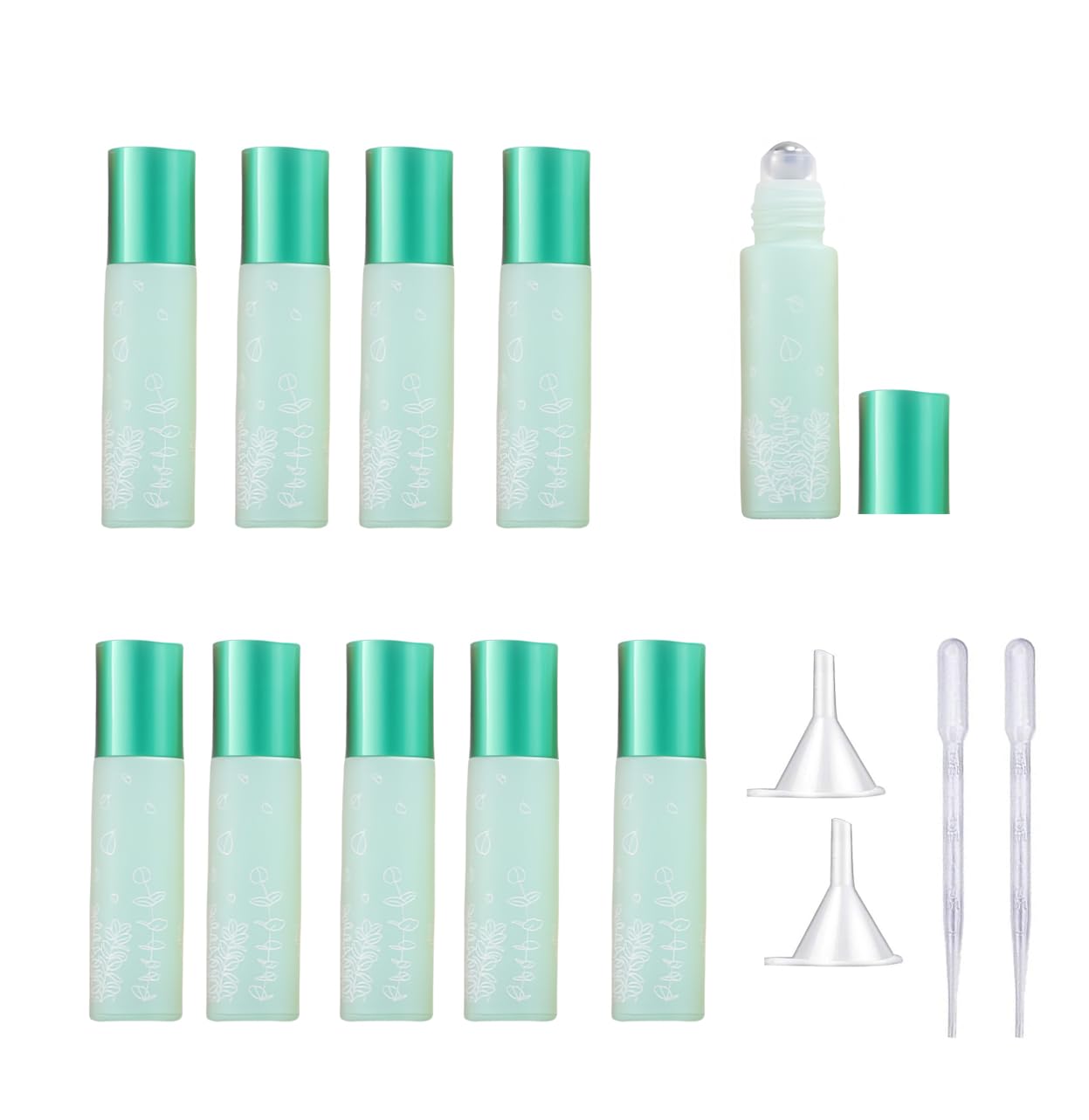 10ml Glass Essential Oil Roller Bottles Roll On Bottles (10 Count)