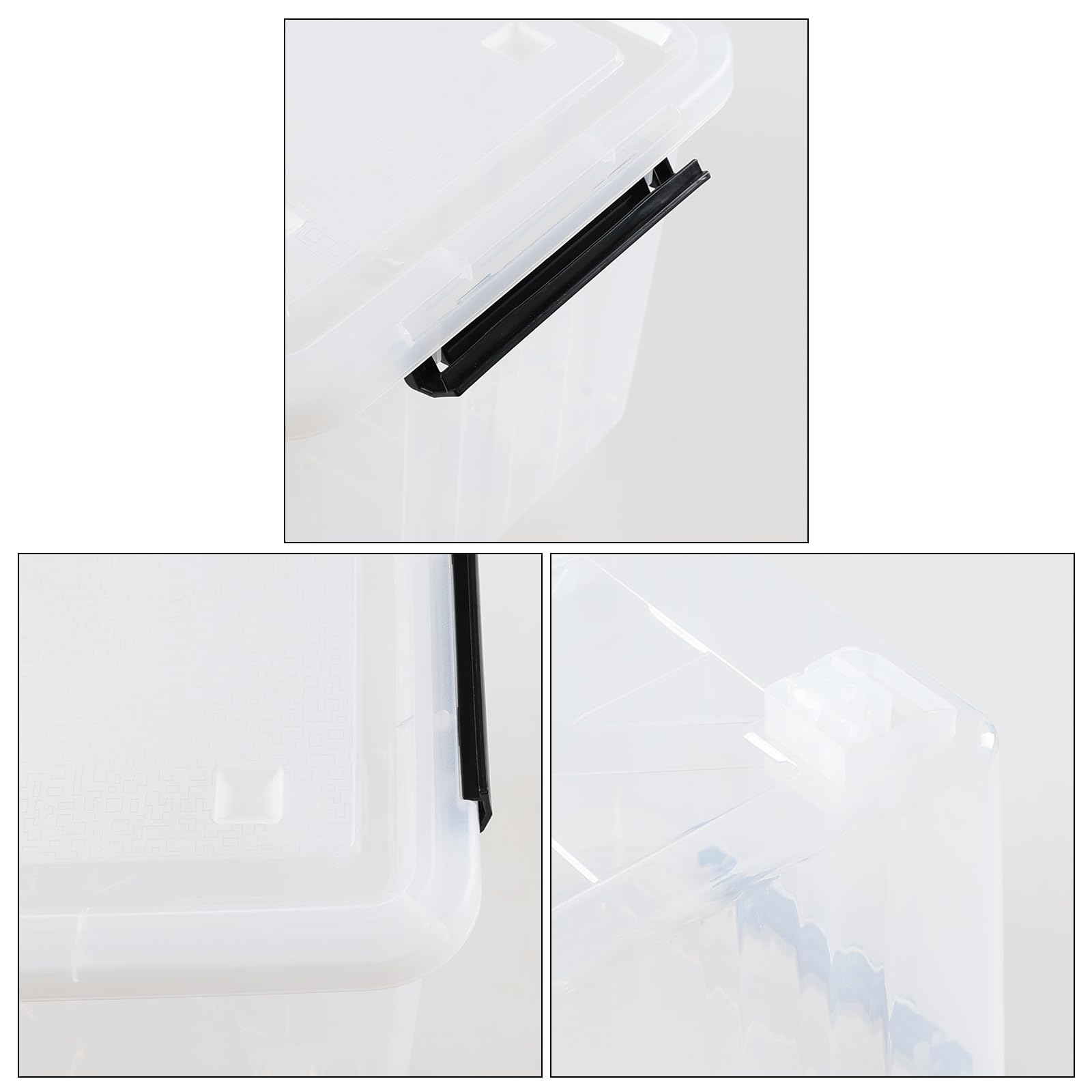 30 Quart Plastic Clear Storage Bin with Wheels (4 Count)