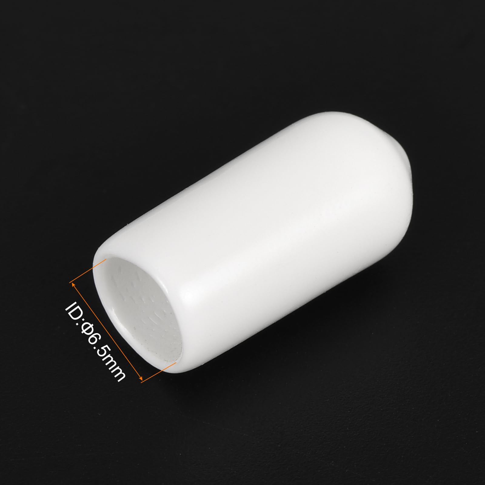20pcs Rubber End Caps 6.5mm ID Vinyl Round End Cap Cover Screw Thread Protectors White