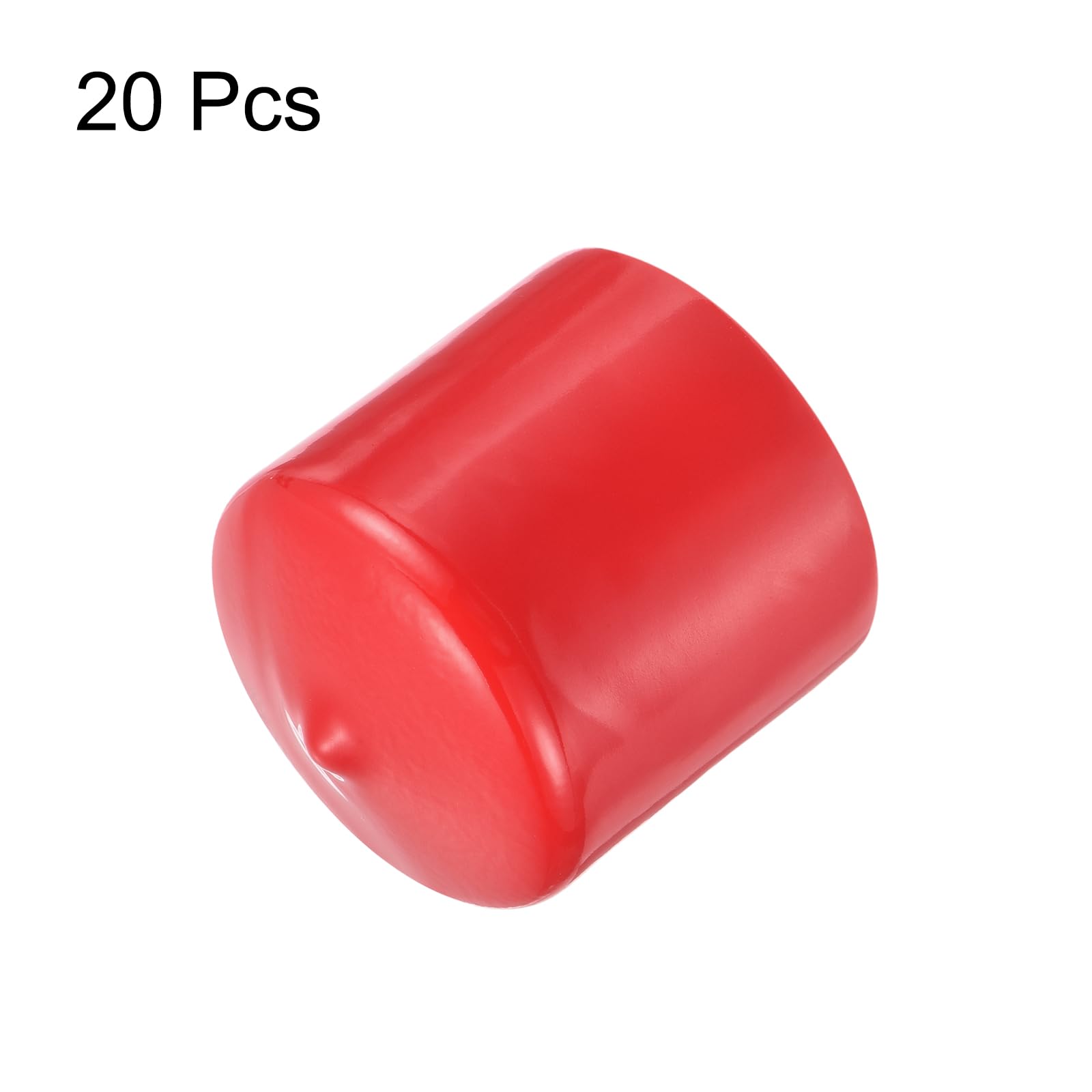 20pcs Rubber End Caps 40mm ID Vinyl Round Tube Bolt Cap Cover Thread Protectors Red