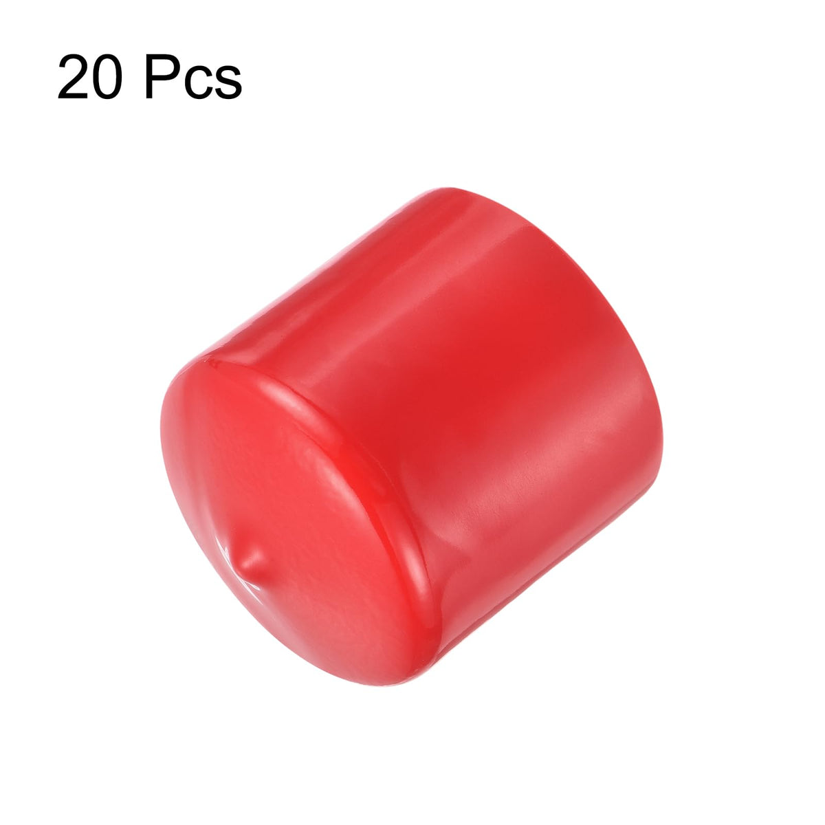 20pcs Rubber End Caps 38mm ID Vinyl Round Tube Bolt Cap Cover Thread Protectors Red