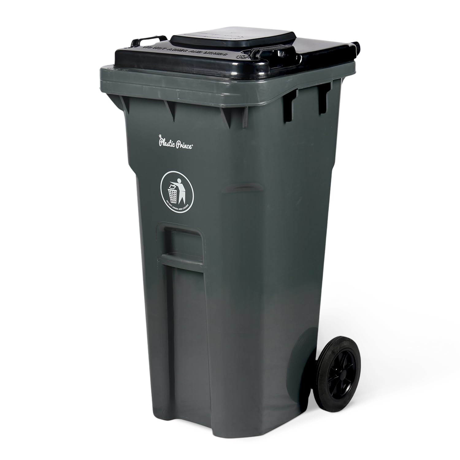 32 Gallon Trash Can with Wheels Outdoor Trash Can with Lid Heavy