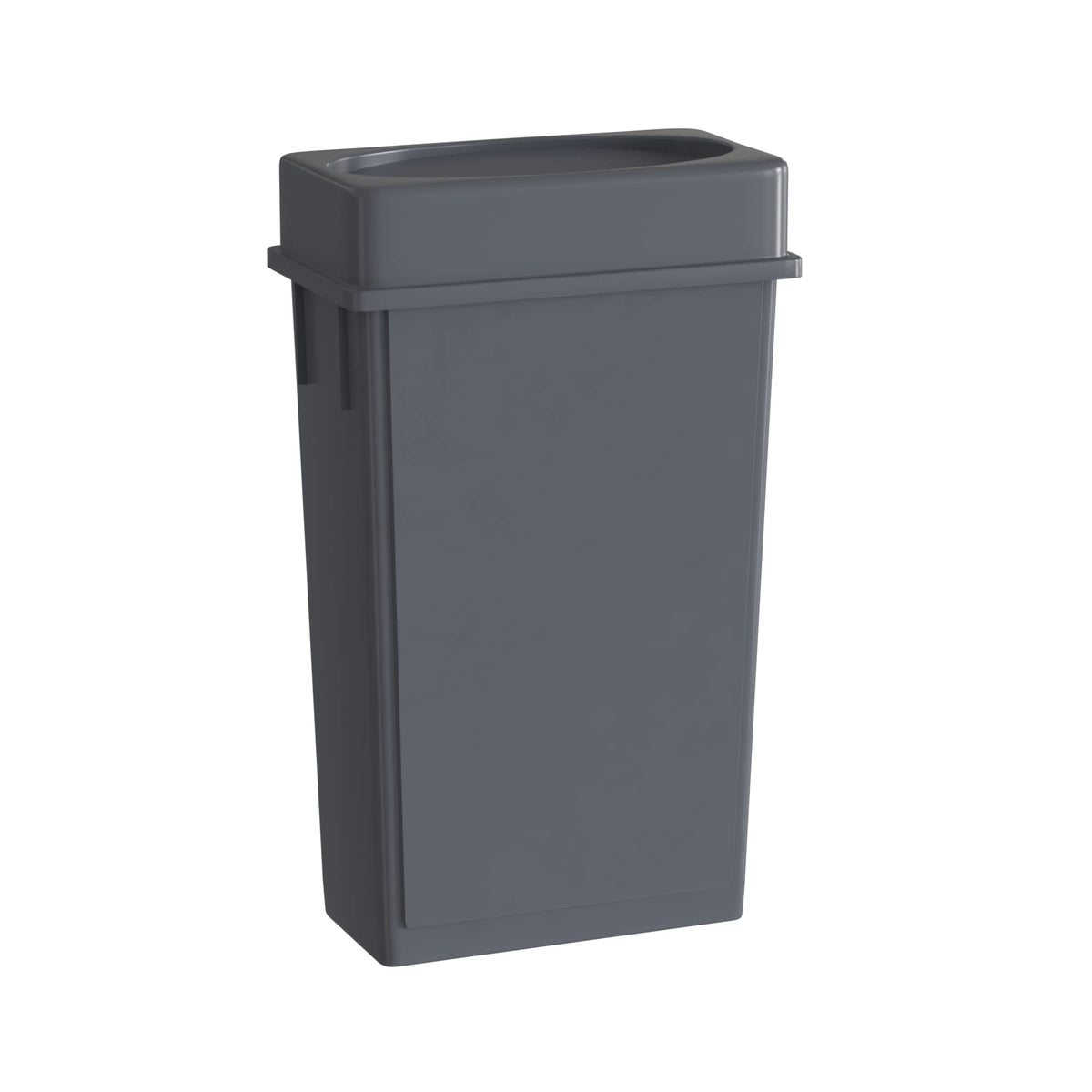 23 Gallon Gray Slim Jim Trash Can with Drop Shot Lid