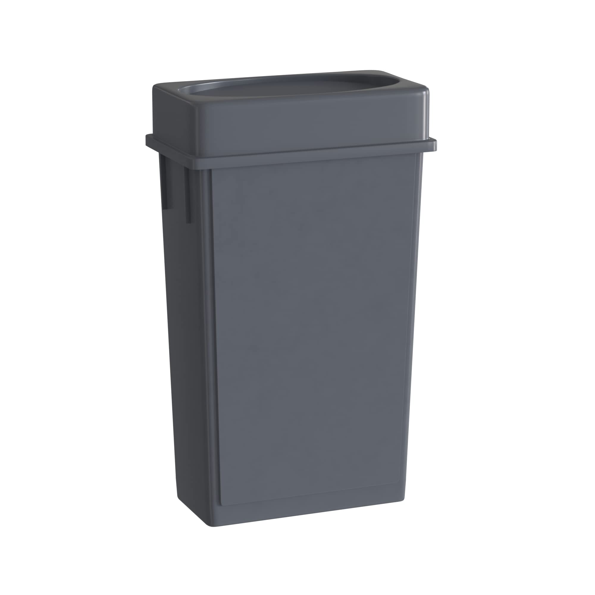 23 Gallon Gray Slim Jim Trash Can with Drop Shot Lid