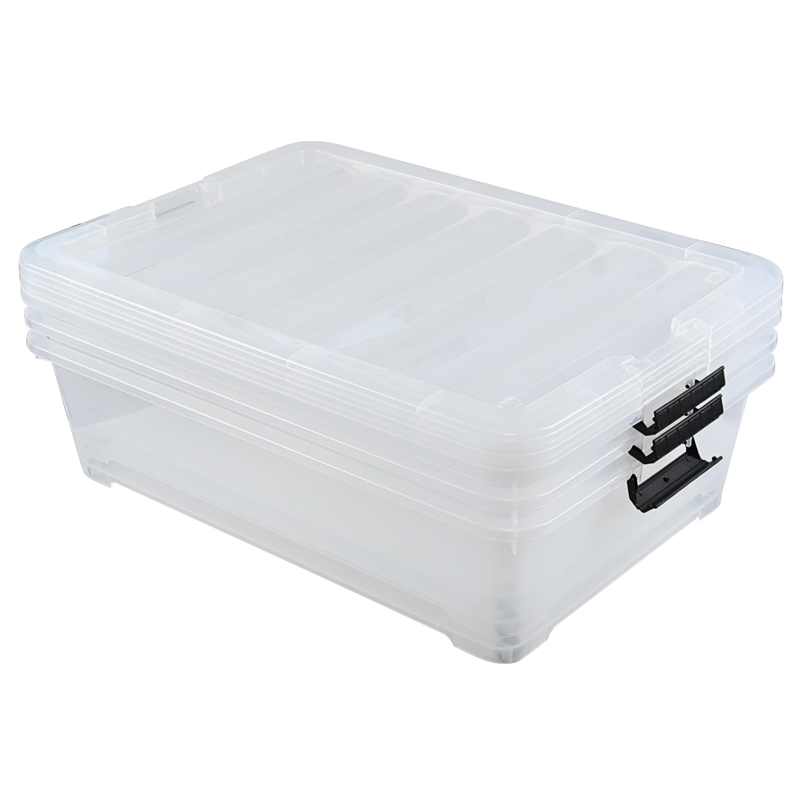 3 Pack 50 Quart Under the Bed Low Profile Storage Boxes (3 Count)