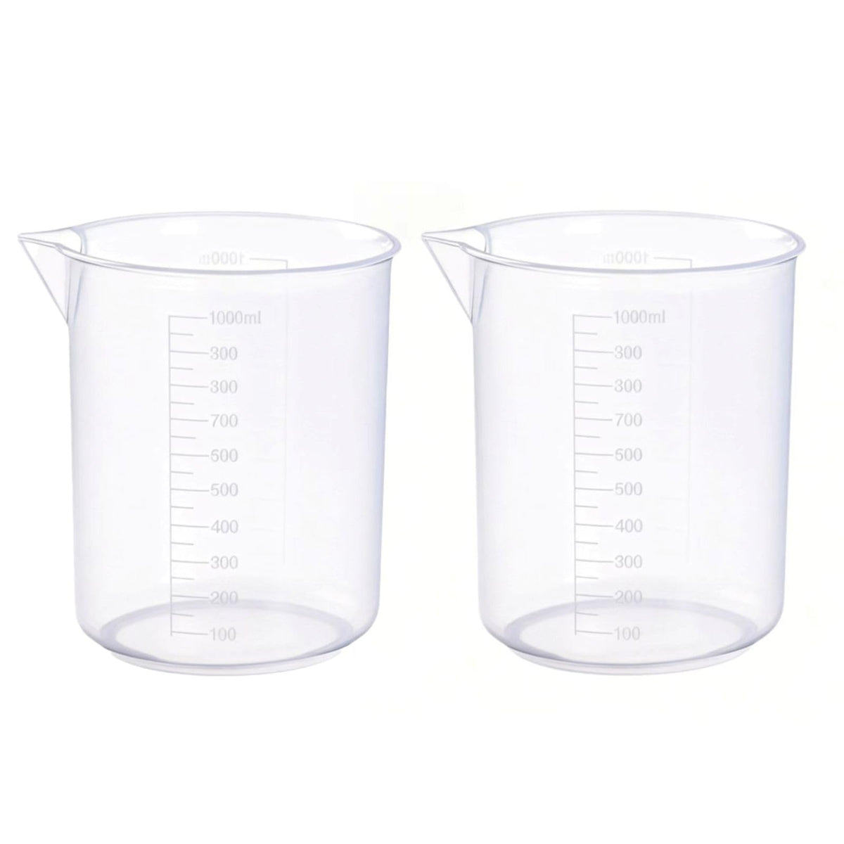 2 Pack 1000ml Plastic Lab Beakers (2 Count)