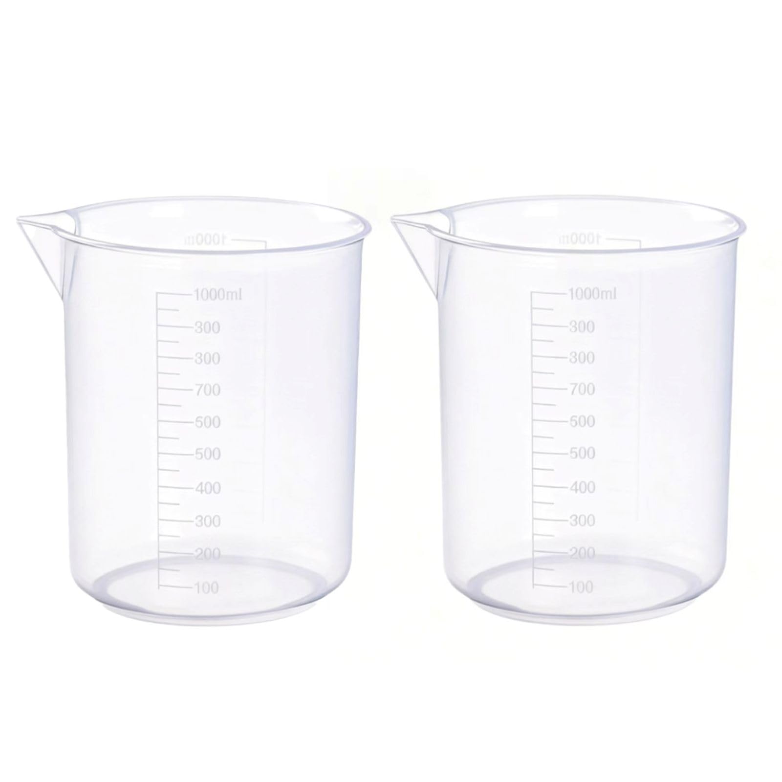 2 Pack 1000ml Plastic Lab Beakers (2 Count)