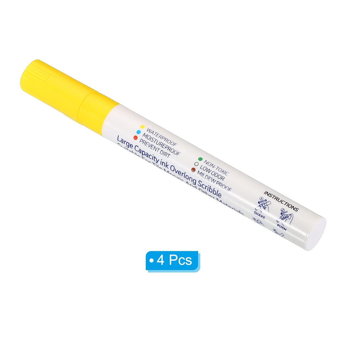Grout Pen 4 Pack Yellow Tile Marker Waterproof Grout Sealer Pen Tile Repair Pens Paint Pens for Wall Floor Bathroom Kitchen Refresh (4 Count)
