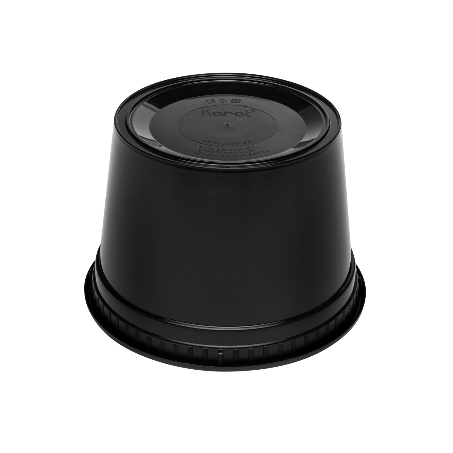 16oz 240 ct Black PP Injection Molded Round Deli Containers with Lids (240 Count)