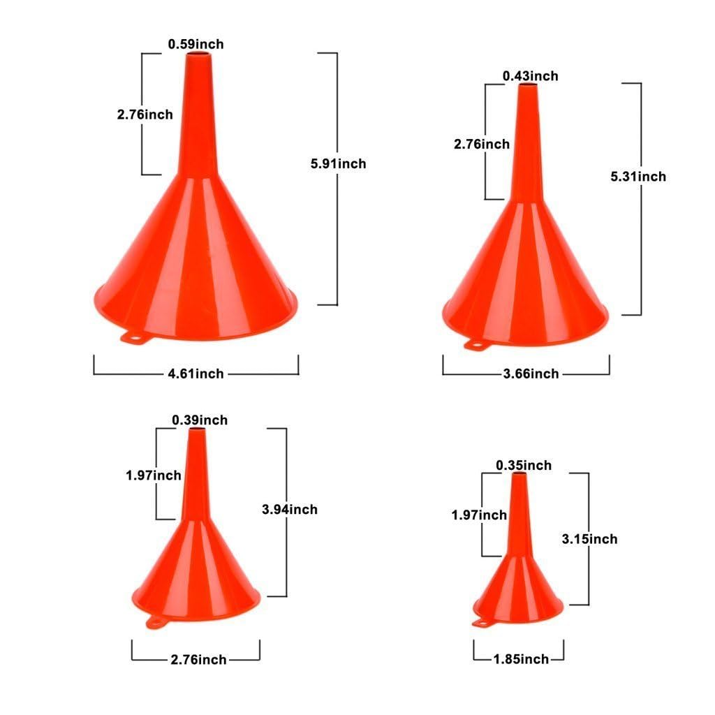 8Pcs Funnels for Automotive Use Plastic Oil Gas Funnels Set Multi