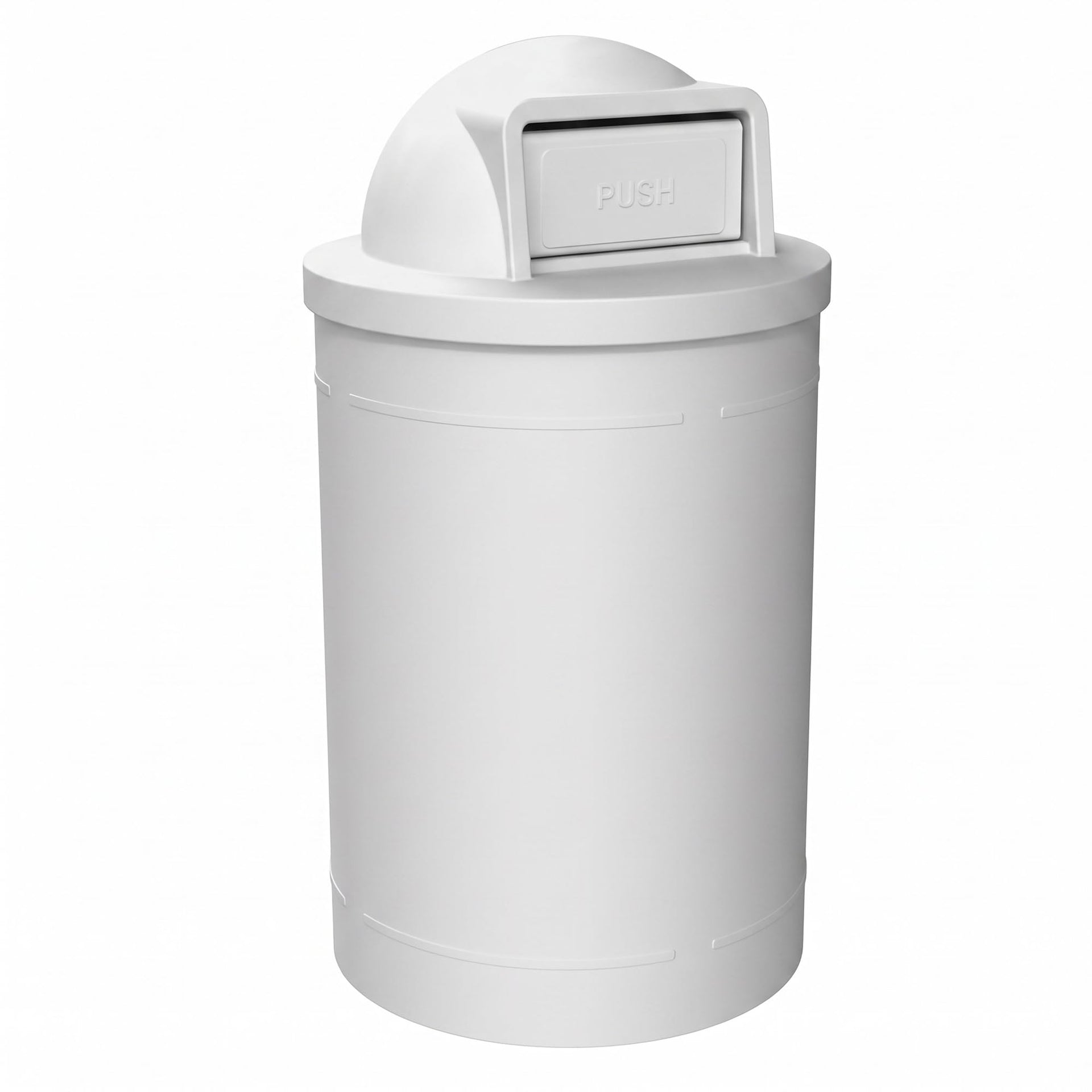 Campus Collection 55 Gallon Plastic Commercial Garbage Can with Push Lid