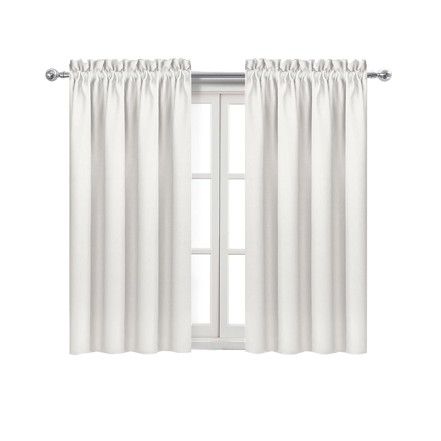 Blackout Curtains for Bedroom Living Room 42 x 54 Inch Long Ivory (2 Count)