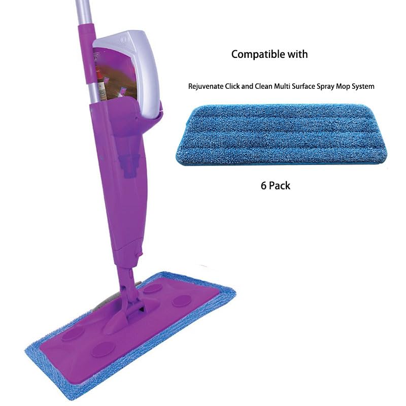 6 Pack Replacement Mop Refills Compatible with Rejuvenate Click N Clean Multi (6 Count)