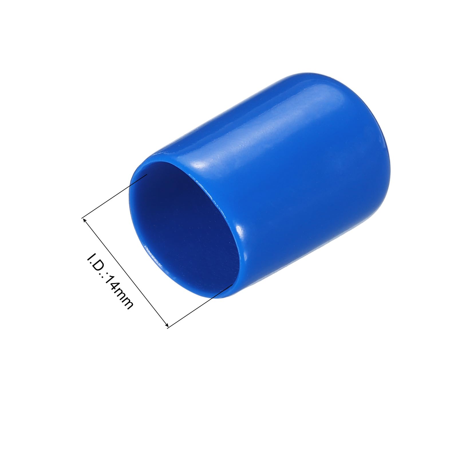 20pcs Rubber End Caps 14mm ID Vinyl PVC Round Tube Bolt Cap Cover Screw Thread Protectors Blue
