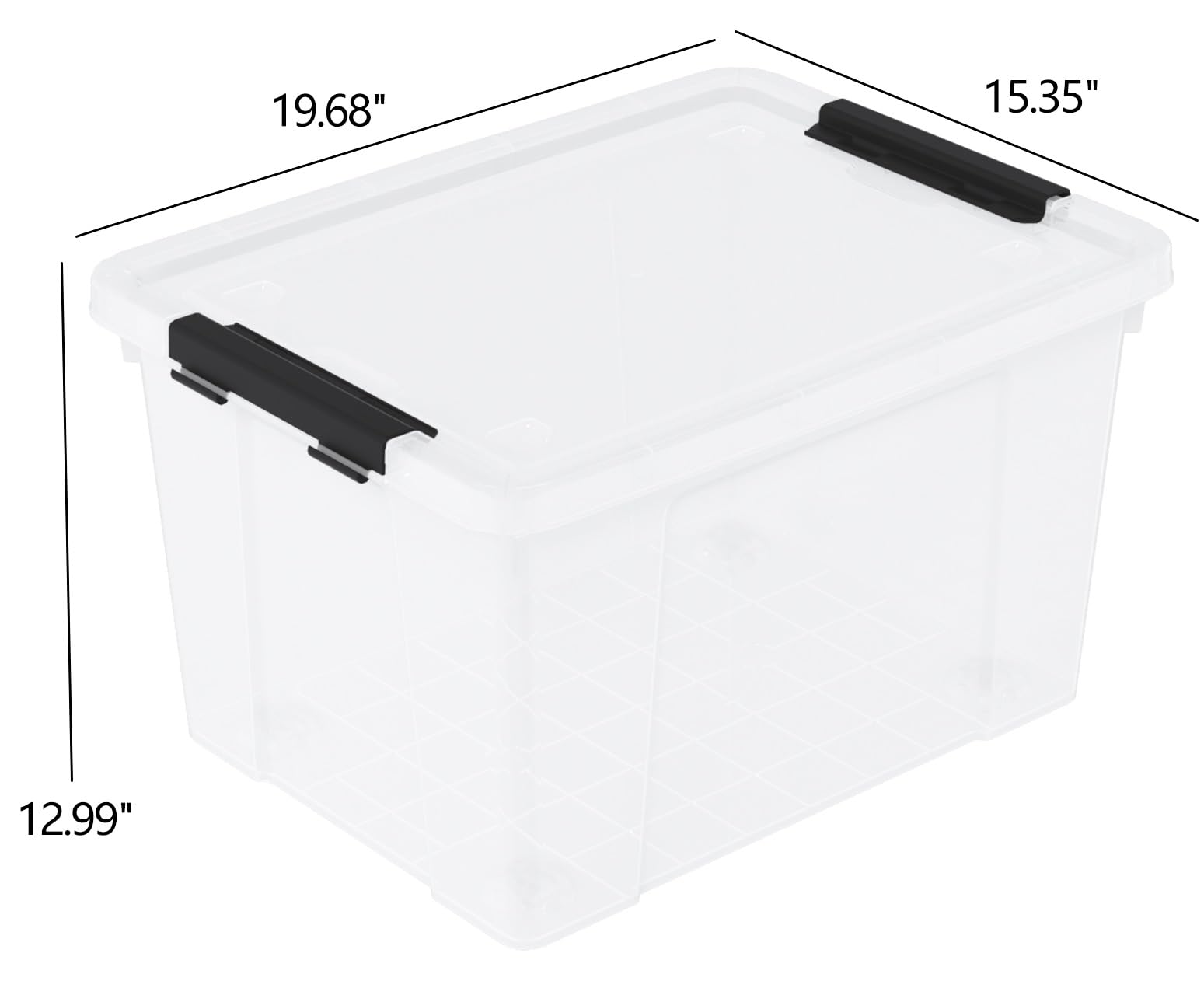 50 Quart Large Clear Plastic Storage Boxes Bin with Lid (4 Count)