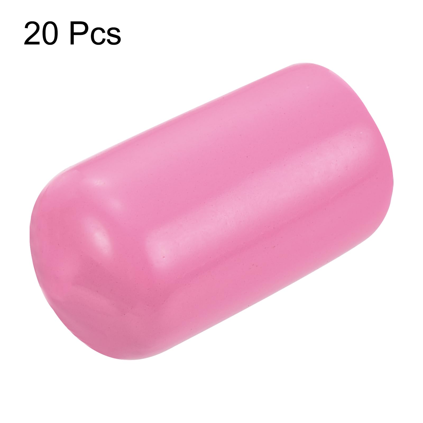 20pcs Rubber End Caps 11mm ID Vinyl PVC Round Tube Bolt Cap Cover Screw Thread Protectors Pink