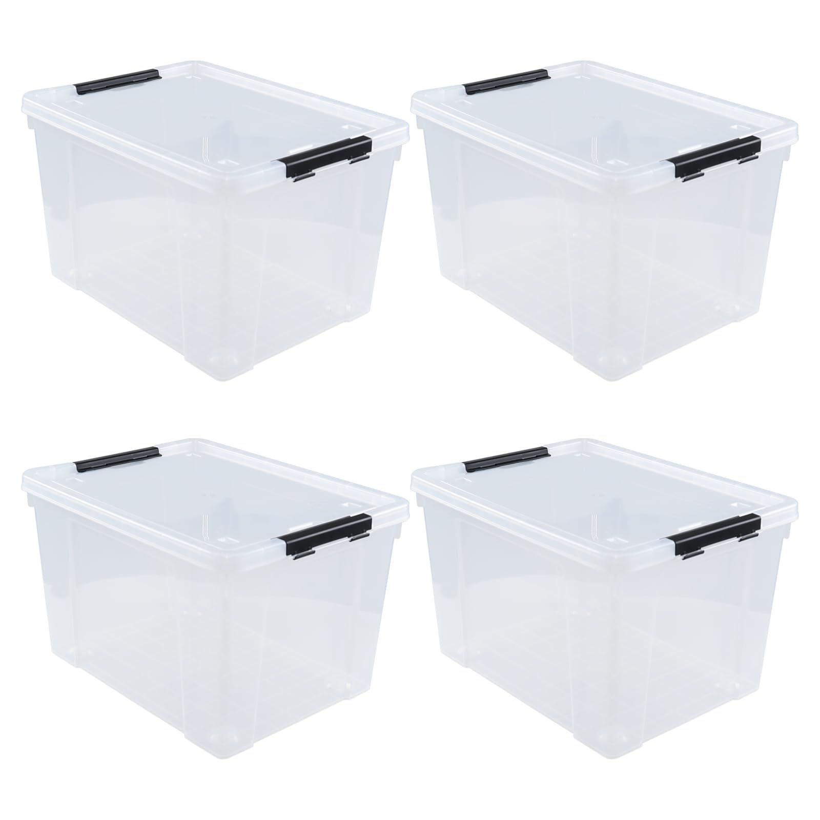 4 Pack 50 L Clear Plastic Storage Bin (4 Count)