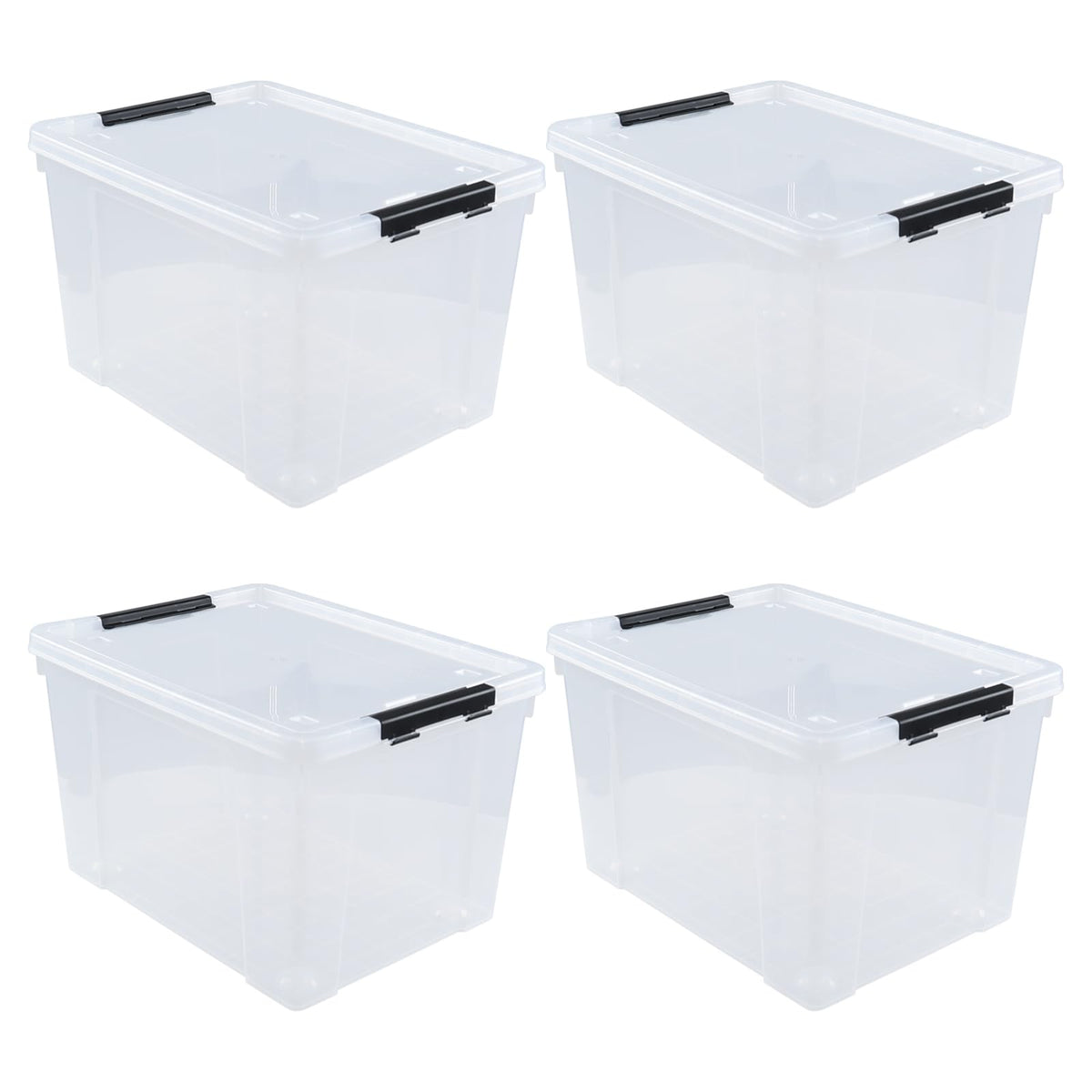 4 Pack 50 L Clear Plastic Storage Bin (4 Count)