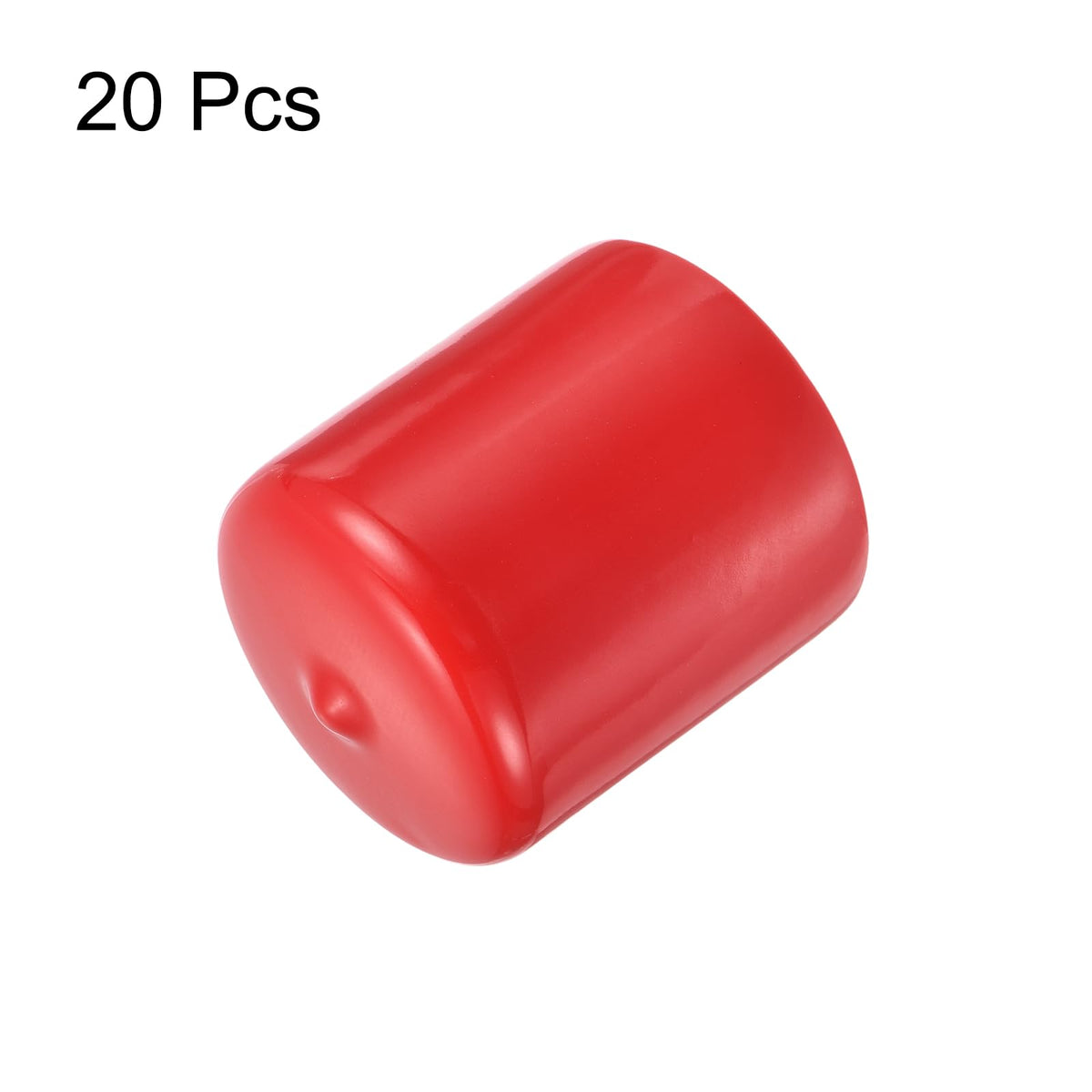 20pcs Rubber End Caps 37mm ID Vinyl Round Tube Bolt Cap Cover Thread Protectors Red