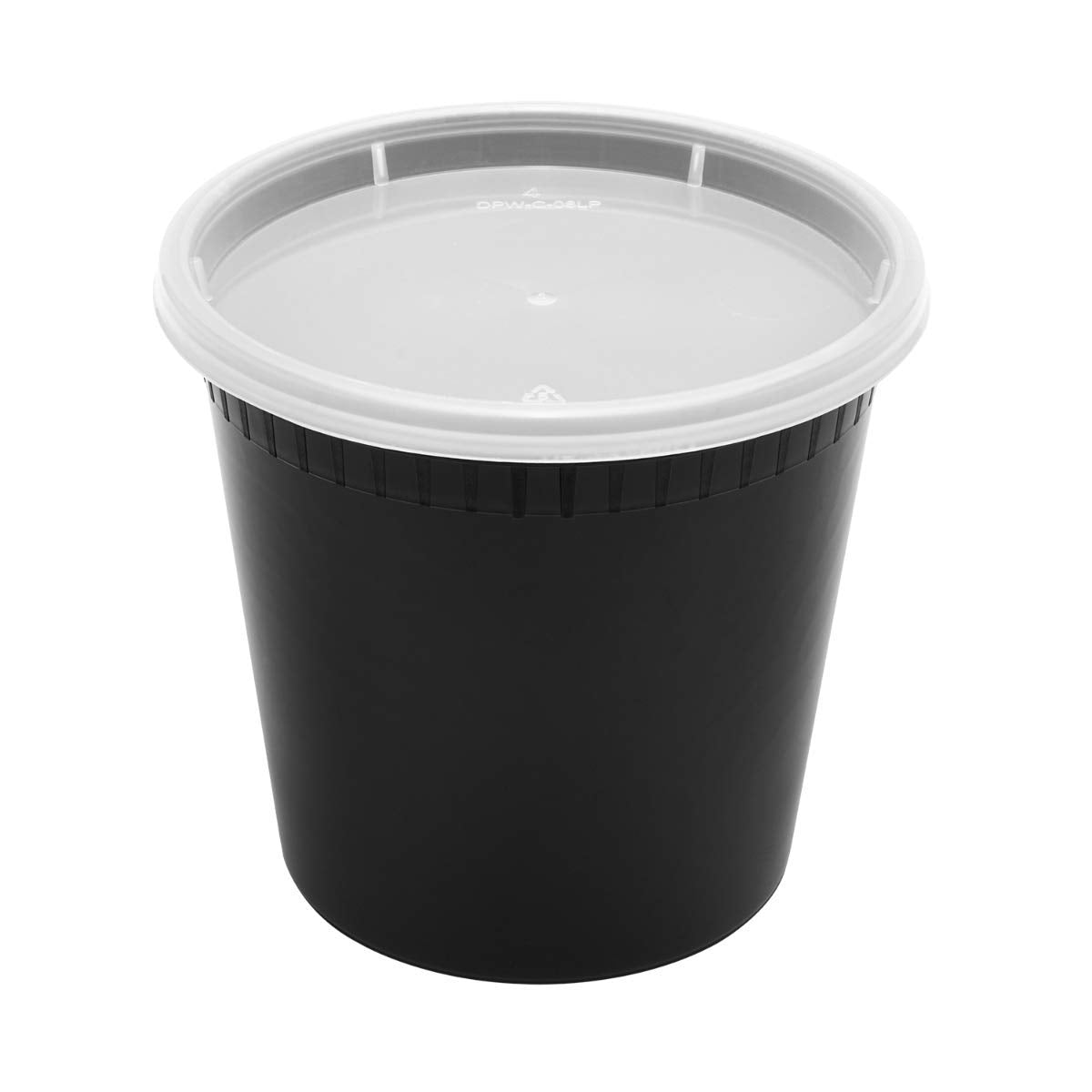 24oz 240 ct Black PP Injection Molded Round Deli Containers with Lids (240 Count)
