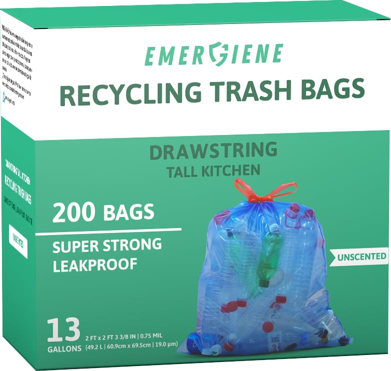 13 Gallon Recycling Trash Bags (200 Count)