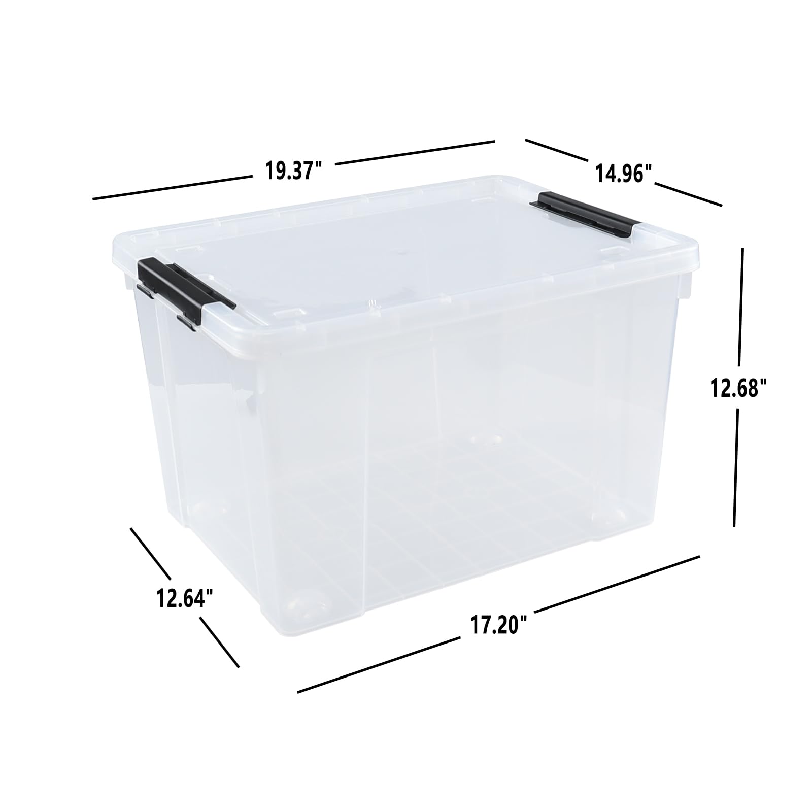 4 Pack 50 L Clear Plastic Storage Bin (4 Count)