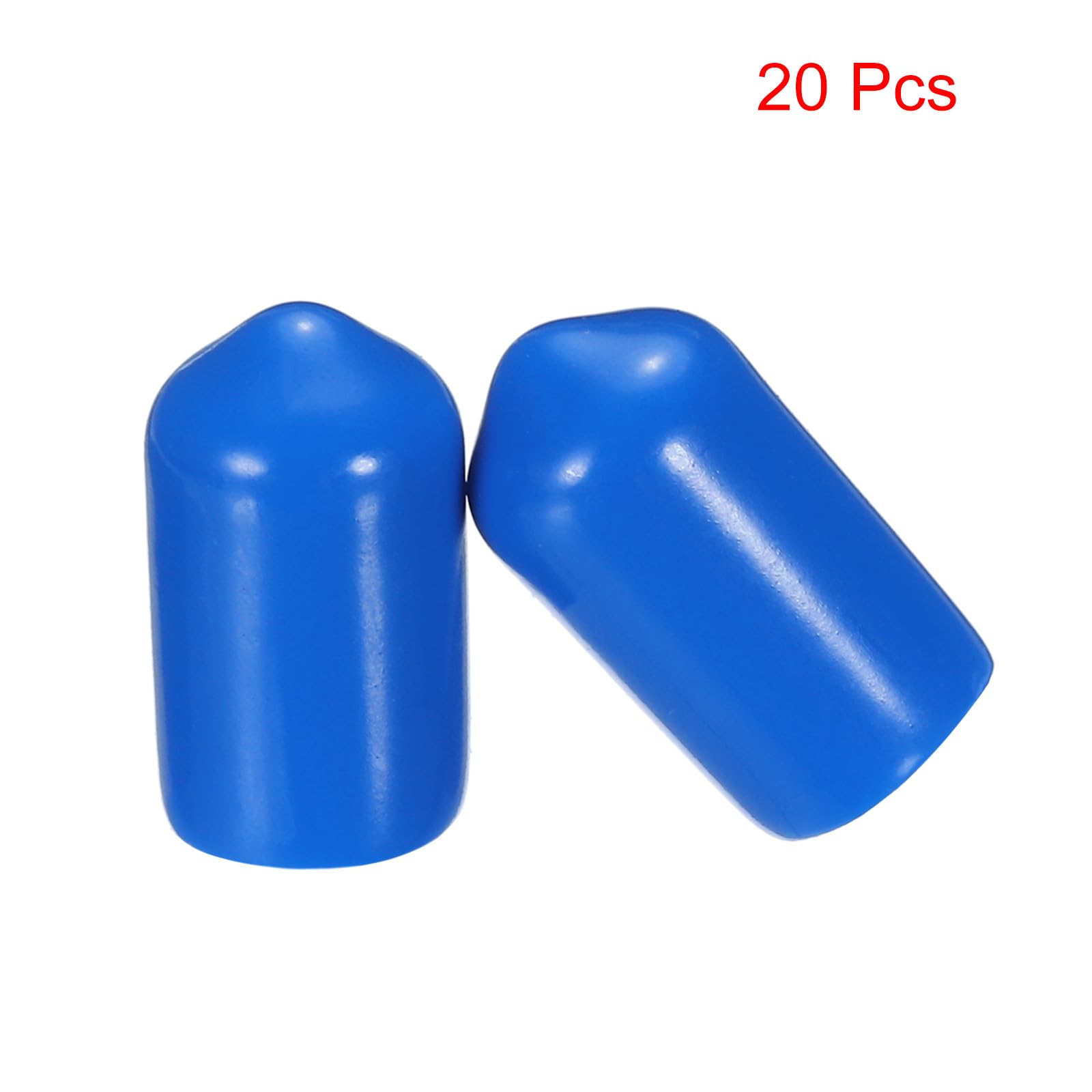 20pcs Rubber End Caps 8.5mm ID Vinyl PVC Round Tube Bolt Cap Cover Screw Thread Protectors Blue