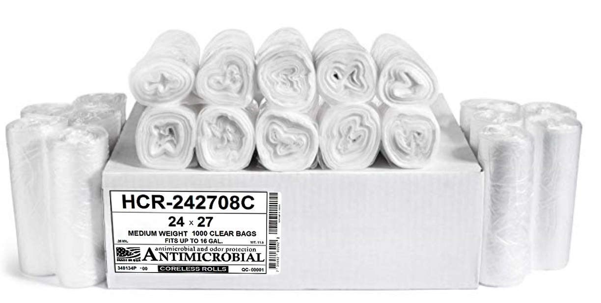 12 Gal Clear Trash Bags (1000 Count)
