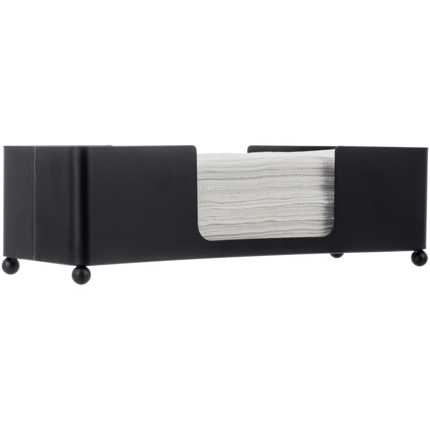 Modern Matte Black Metal Tabletop Commercial Folded Paper Towel Holder