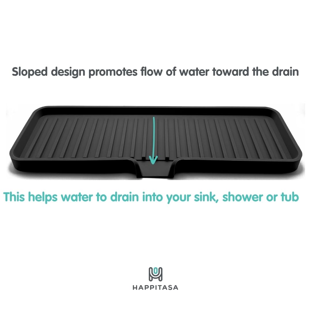 Silicone Soap Dish Tray and Sponge Holder with Drain Chute