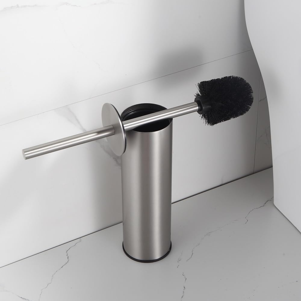 Toilet Brush and Holder Set Brushed Nickel Stainless Steel