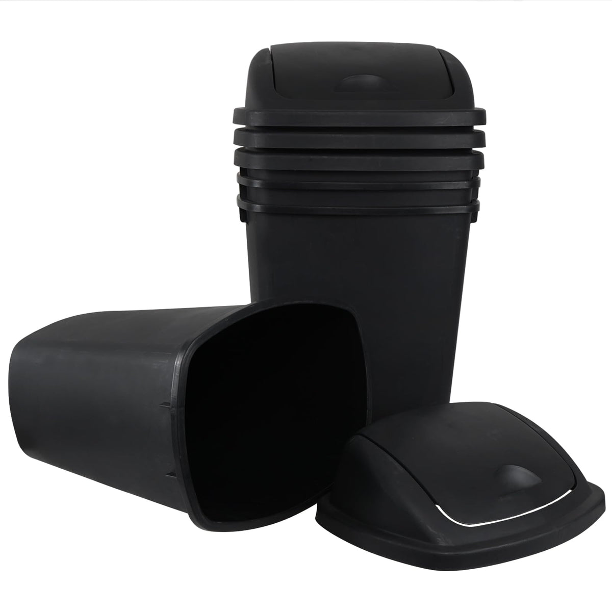 40L 10 Gallon Plastic Swing Lid Trash Garbage Cans (4 Count)