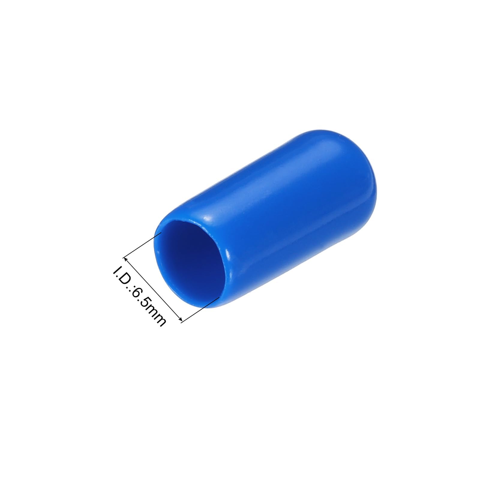 20pcs Rubber End Caps 6.5mm ID Vinyl PVC Round Tube Bolt Cap Cover Screw Thread Protectors Blue
