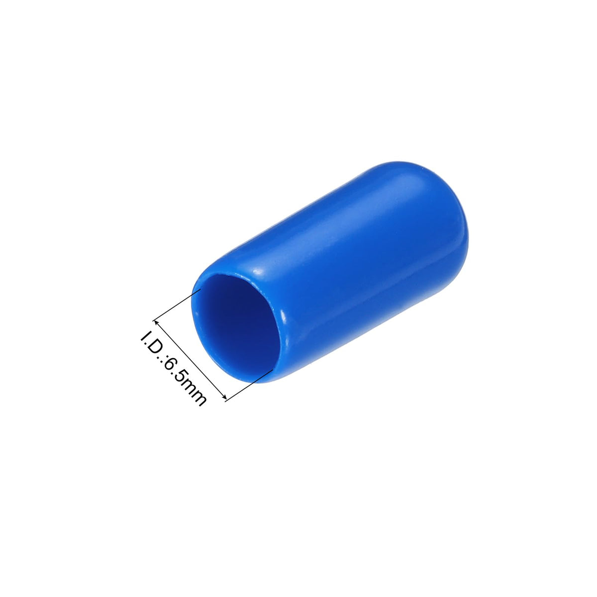 20pcs Rubber End Caps 6.5mm ID Vinyl PVC Round Tube Bolt Cap Cover Screw Thread Protectors Blue